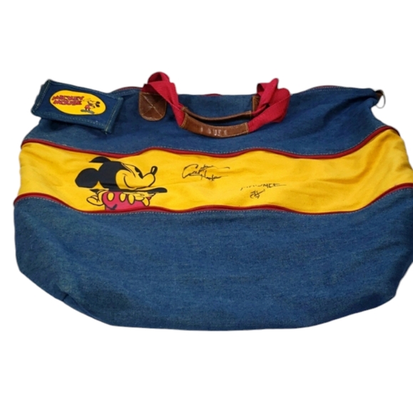 Vintage Disney Mickey Mouse Denim Tote Hand Bag Purse & Wallet - Picture 5 of 16